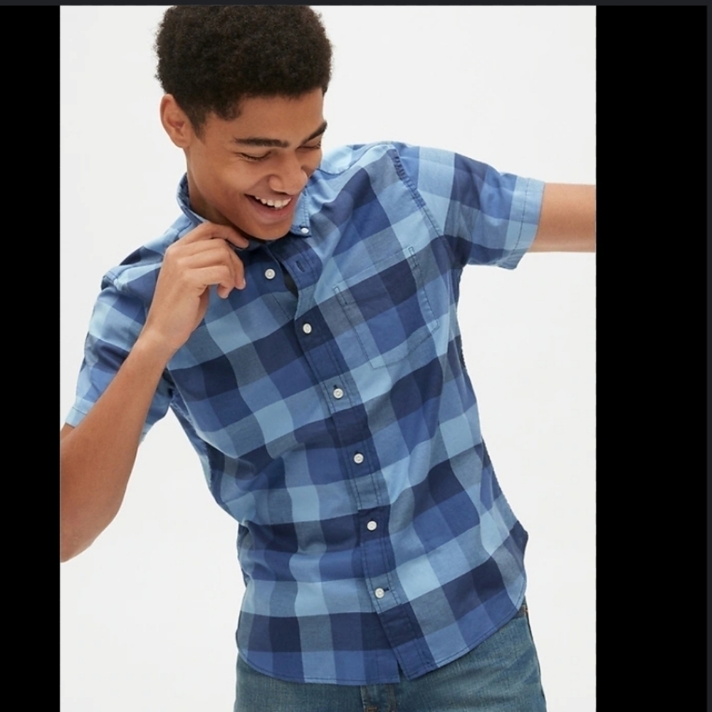 Gap Lived-In Stretch Oxford Short Sleeve Shirt size XL